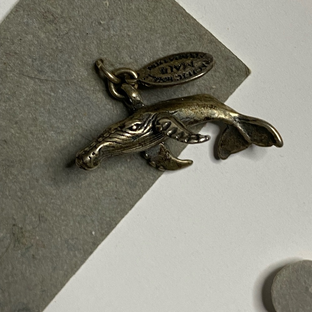 Silver Whale Charm Decor Accessory
